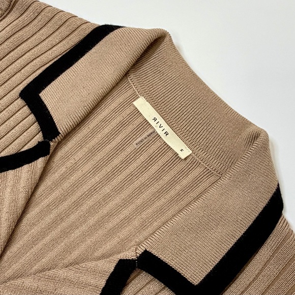 THE VERONA KNIT DRESS WITH CONTRAST -Size M- Mocha NWOT - Picture 4 of 9